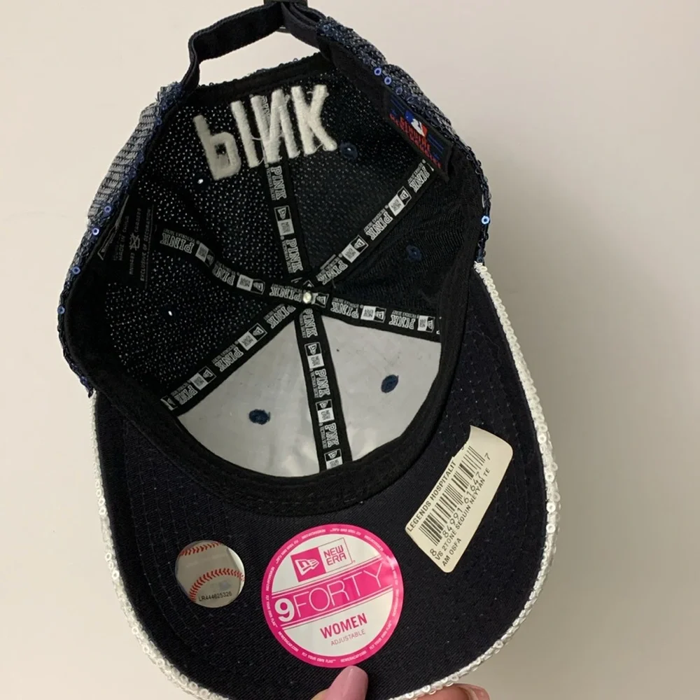 Yankees Victoria’s Secret PINK Sequin Cap Baller Hat 🧢 New York - Picture 11 of 11